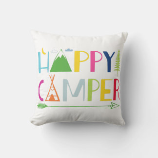 Arrow Camper Happy Summer Camp Camping Gift Men Wo Throw Pillow