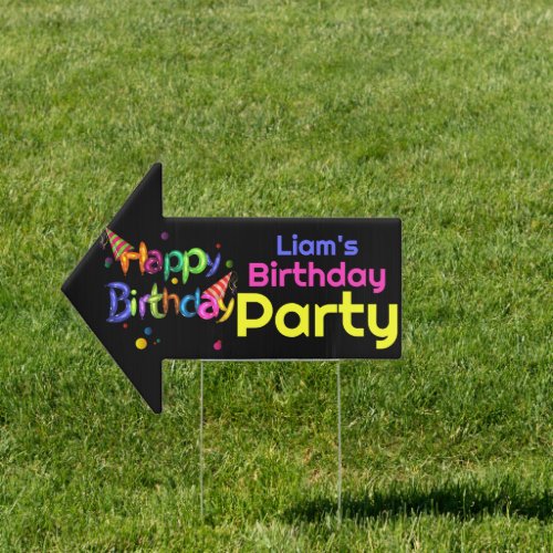 Arrow Colorful Birthday Party Direction Signs
