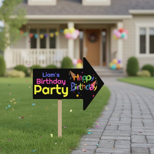 Arrow Colorful Birthday Party Direction Signs (Arrow Colorful Birthday Party Direction Signs)