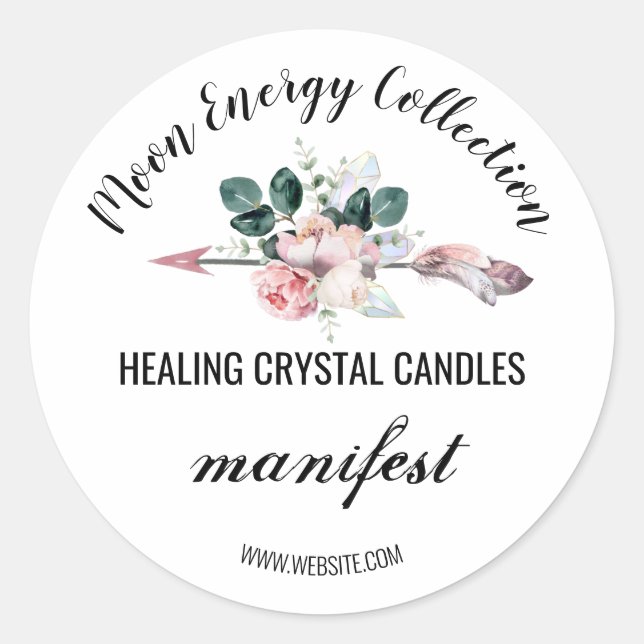 Arrow Crystal Candle Product Labels (Front)