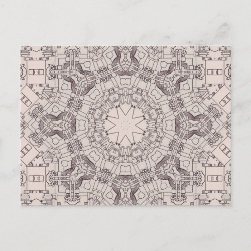 Arrow Diagrams Steampunk Mandala Postcard