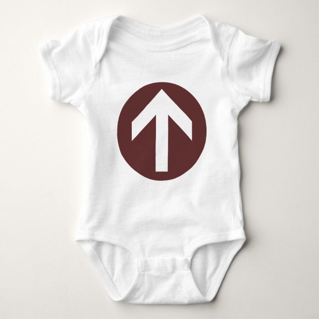Arrow Disk Baby Bodysuit (Front)