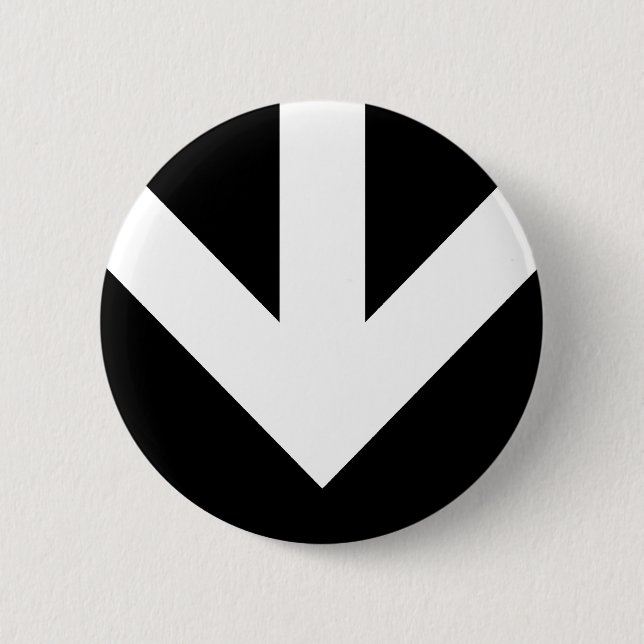 arrow down. color customizable. pinback button (Front)