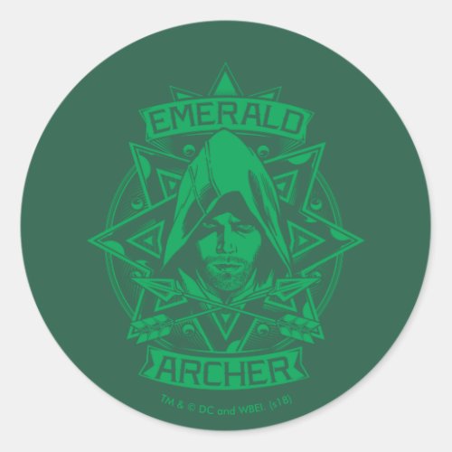 Arrow  Emerald Archer Graphic Classic Round Sticker