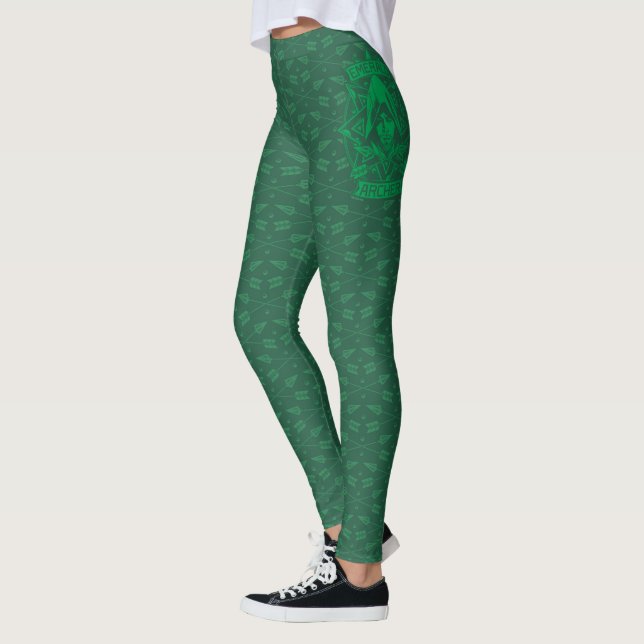 Arrow | Emerald Archer Graphic Leggings (Left)