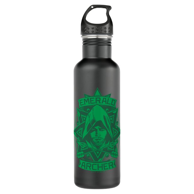 Arrow | Emerald Archer Graphic Stainless Steel Water Bottle (Front)