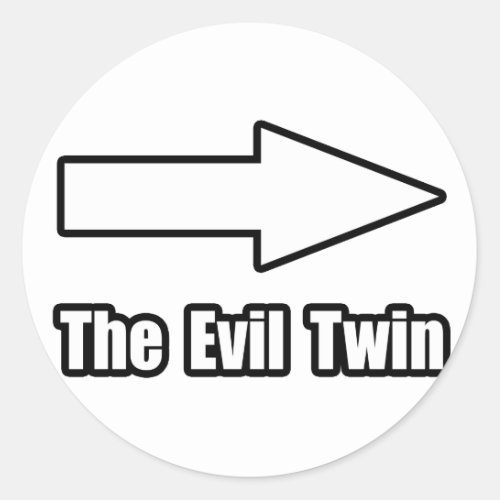 Arrow Evil Twin Classic Round Sticker