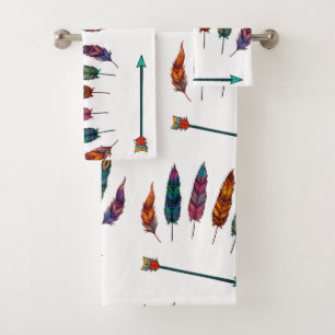 arrow & feathers bath towel set