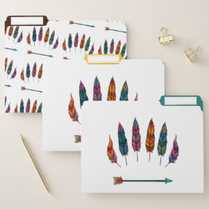 arrow & feathers file folder