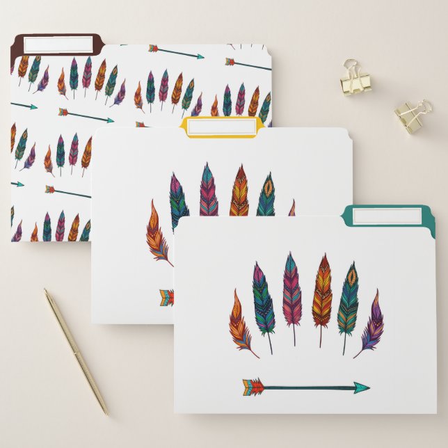 arrow & feathers file folder (Set)