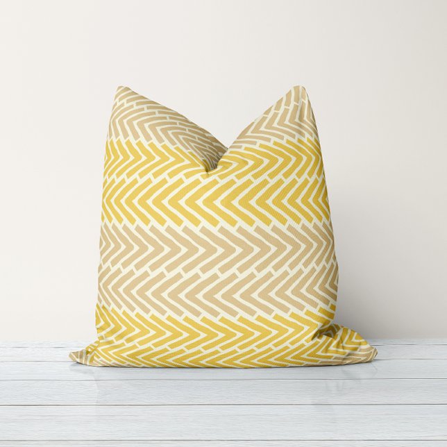 Arrow Flow Yellow Mustard Throw Pillow (Creator Uploaded)