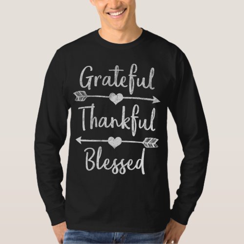 Arrow Grateful Thankful Blessed Thanksgiving T_Shirt