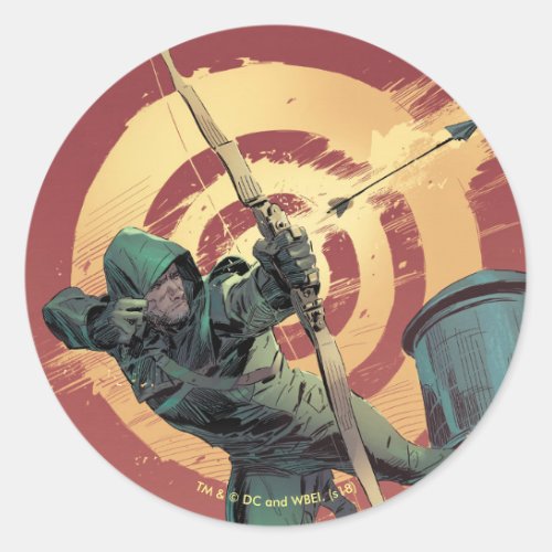Arrow  Green Arrow Fires From Rooftop Classic Round Sticker
