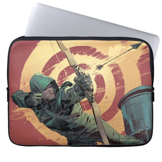 Arrow | Green Arrow Fires From Rooftop Laptop Sleeve (Front)