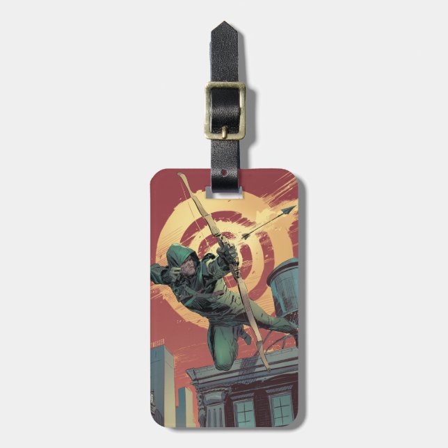 Arrow | Green Arrow Fires From Rooftop Luggage Tag (Front Vertical)