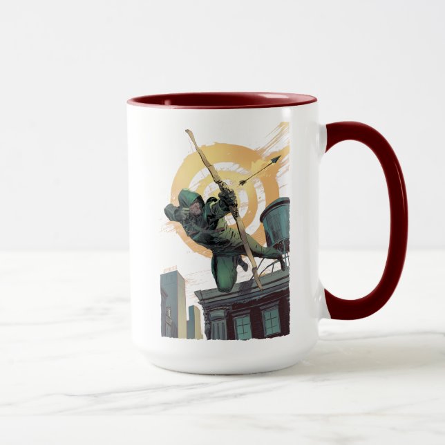Arrow | Green Arrow Fires From Rooftop Mug (Right)