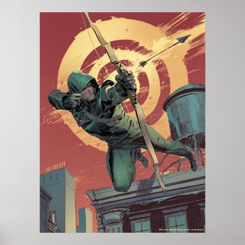 Arrow  Green Arrow Fires From Rooftop Poster
