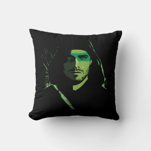 Arrow  Green Arrow Green Stylized Cutout Throw Pillow