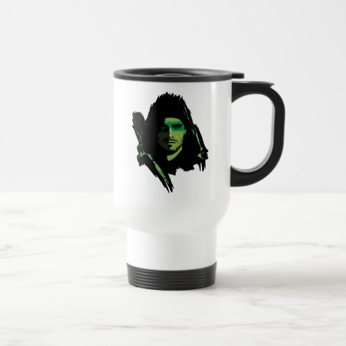 Arrow  Green Arrow Green Stylized Cutout Travel Mug