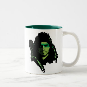Arrow Green Arrow Green Stylized Cutout Two-Tone Coffee Mug