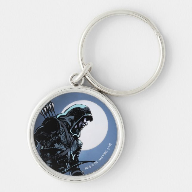 Arrow | Green Arrow In Moonlight Keychain (Front)