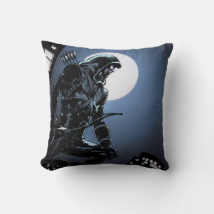 Arrow   Green Arrow In Moonlight Throw Pillow