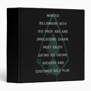 Arrow Green Arrow Parody Wanted Post 3 Ring Binder