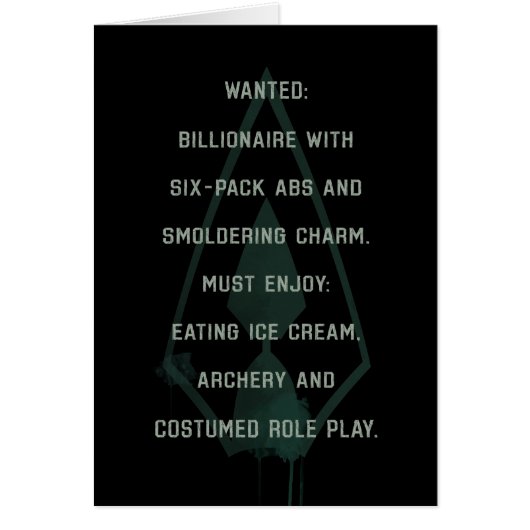 Arrow | Green Arrow Parody Wanted Post Cards (Front)