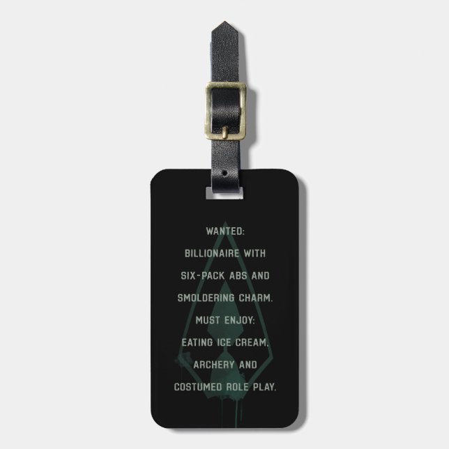 Arrow | Green Arrow Parody Wanted Post Luggage Tag (Front Vertical)