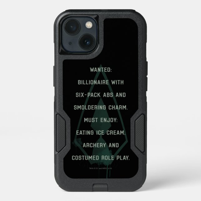 Arrow | Green Arrow Parody Wanted Post Otterbox iPhone Case (Back)