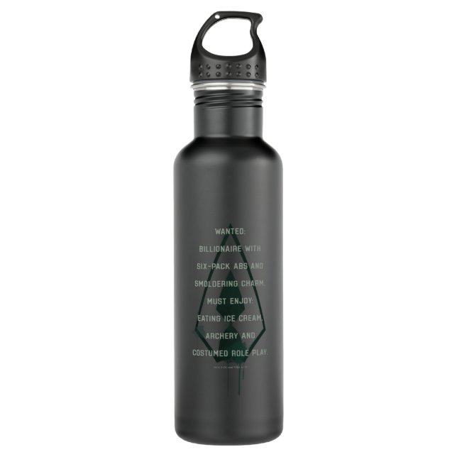 Arrow | Green Arrow Parody Wanted Post Stainless Steel Water Bottle (Front)