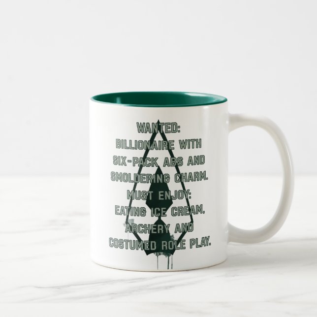 Arrow | Green Arrow Parody Wanted Post Two-Tone Coffee Mug (Right)