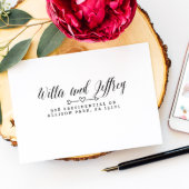 Arrow Heart Newlyweds Return Address Stamp (Stamp View)