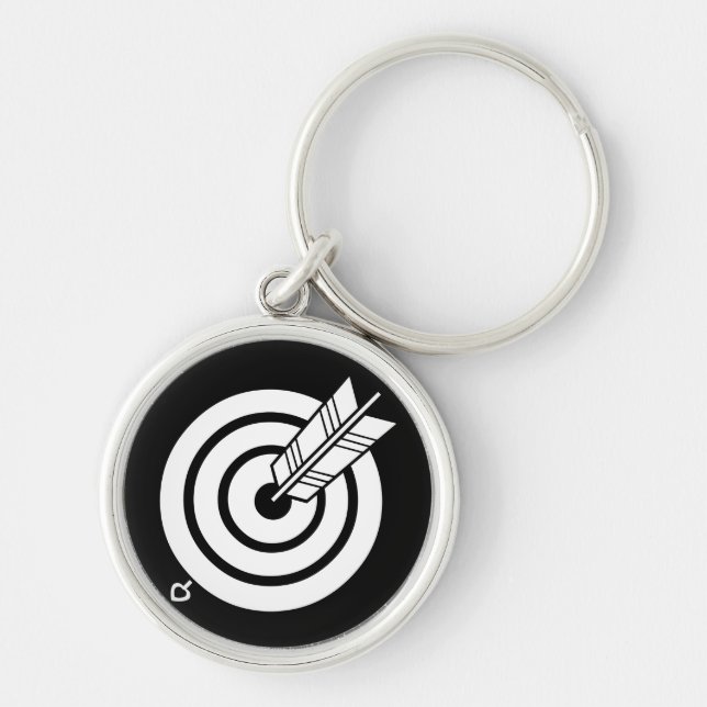 Arrow hit a round target  Keychains (Front)