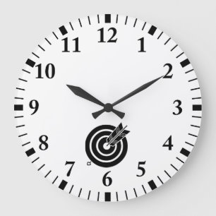 Arrow hit a round target large clock