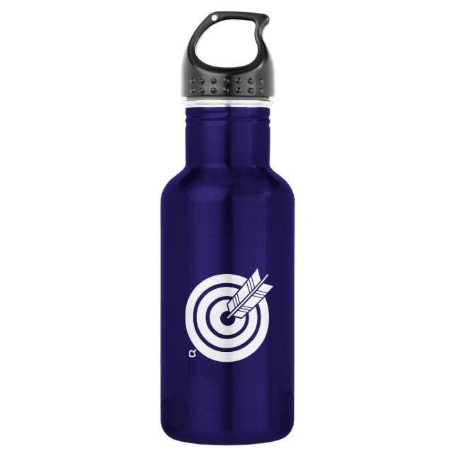Arrow hit a round target stainless steel water bottle (Front)