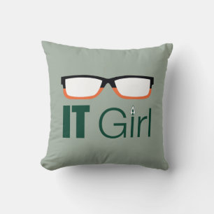 Arrow IT Girl Glasses Graphic Throw Pillow