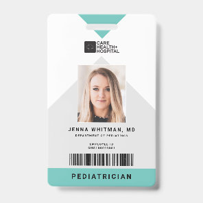 Arrow Medical Staff ID + Barcode Vertical Badge