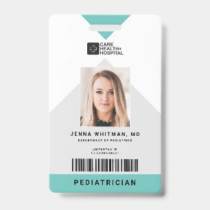 Arrow Medical Staff ID + Barcode Vertical Badge