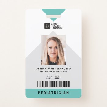 Arrow Medical Staff Id   Barcode Vertical Badge by mistyqe at Zazzle