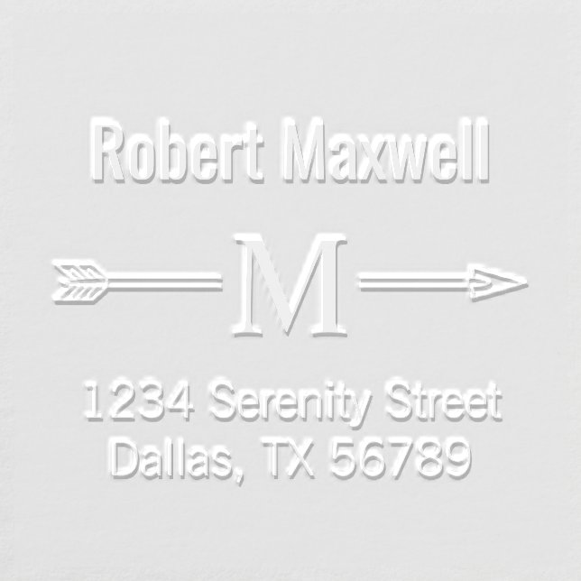 Arrow Monogram Initial Address Embosser (Design)