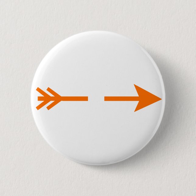 Arrow Orange Broken The MUSEUM Zazzle Gifts Pinback Button (Front)