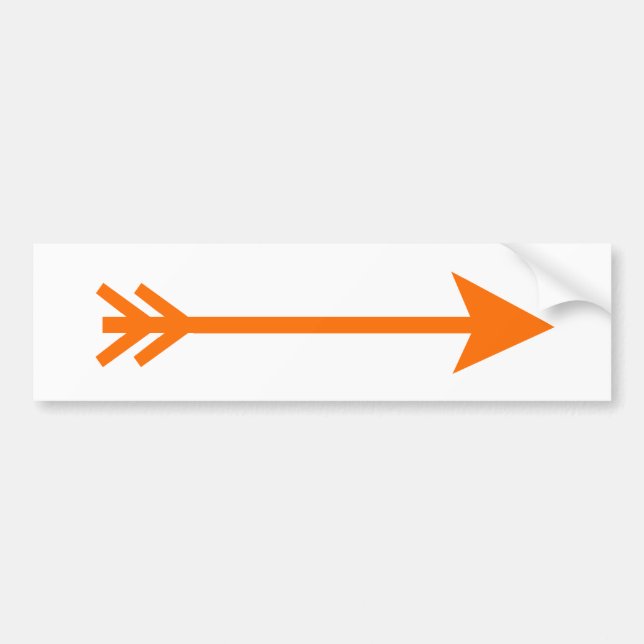 Arrow Orange Straight The MUSEUM Zazzle Gifts Bumper Sticker (Front)