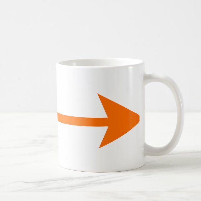 Arrow Orange Straight The MUSEUM Zazzle Gifts Coffee Mug (Right)