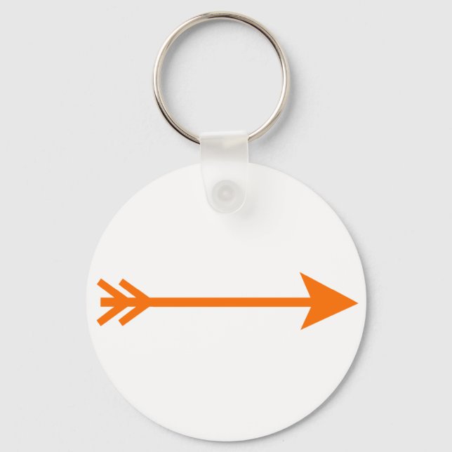 Arrow Orange Straight The MUSEUM Zazzle Gifts Keychain (Front)
