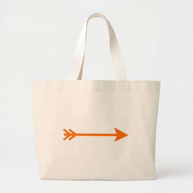 Arrow Orange Straight The MUSEUM Zazzle Gifts Large Tote Bag (Front)