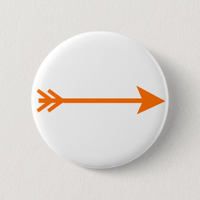 Arrow Orange Straight The MUSEUM Zazzle Gifts Pinback Button (Front)