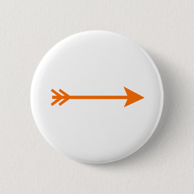 Arrow Orange Straight The MUSEUM Zazzle Gifts Pinback Button (Front)