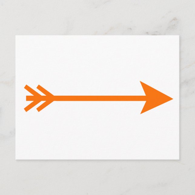 Arrow Orange Straight The MUSEUM Zazzle Gifts Postcard (Front)