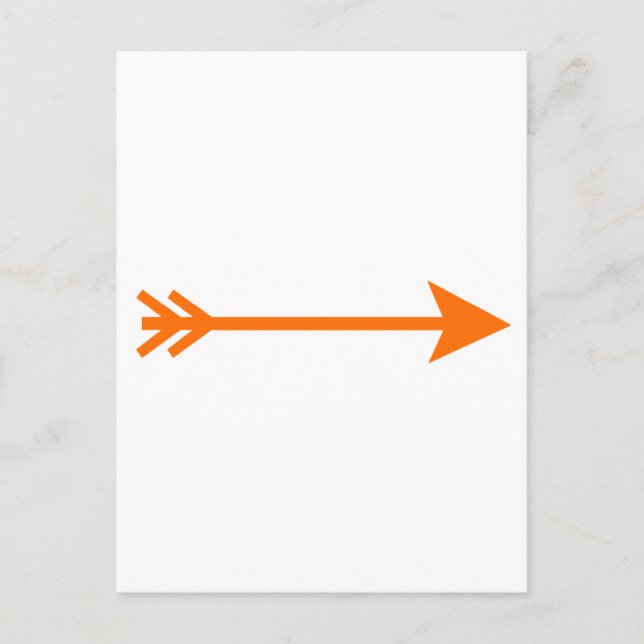 Arrow Orange Straight The MUSEUM Zazzle Gifts Postcard (Front)